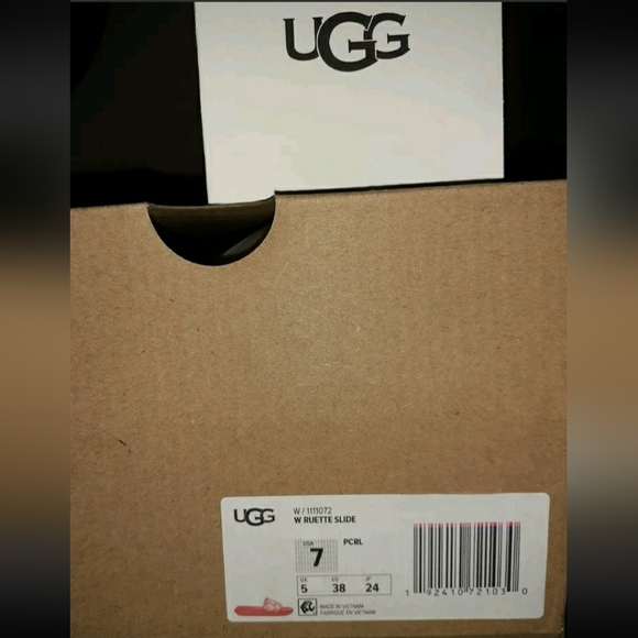 Women's UGG NIB Sz 7 Ruette Slide, CORAL - Picture 4 of 4